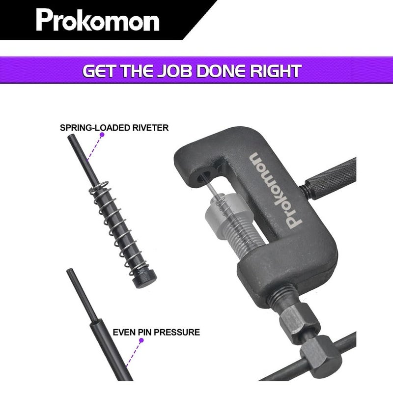 Prokomon 13 Pieces Chain Breaker Tool Kit; ATV Bike Motorcycle Chain Rivet Tool; Chain Link Removal Tool for Cam 25 to 630 Chains - Image 5